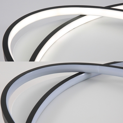 Acrylic Ring Flush Light Fixture Minimalist Black LED Ceiling Lamp in Warm/White Light, 20.5