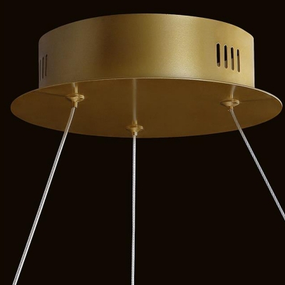 Brass Circle Chandelier Lamp Modernism LED Crystal Suspended Lighting Fixture for Bedroom