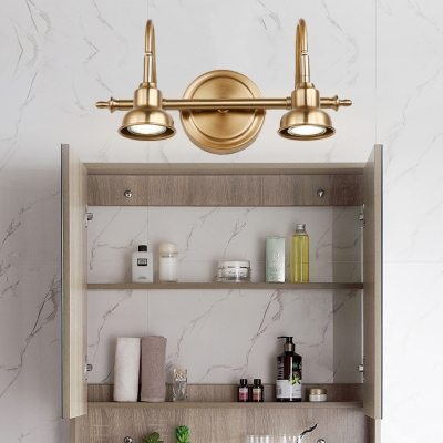 Metal Brass Vanity Lamp Bar 2/3/4-Light Traditional LED Wall Mounted Light for Bathroom