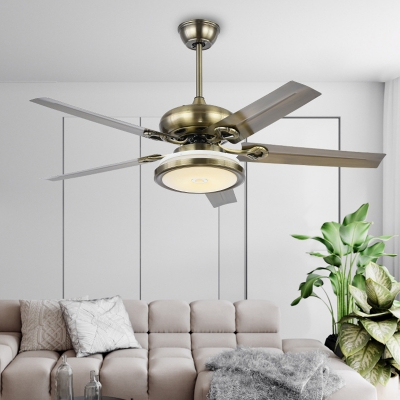 Metal Silver Ceiling Fan Lighting Ring, Flush Mount Industrial Style Ceiling Fan