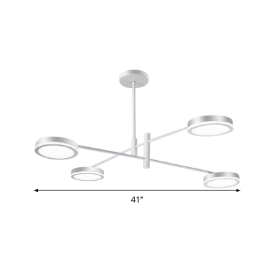 Metal Sputnik Chandelier Light Modern 4/6 Heads Black-Gold/White Hanging Light Kit, White/Warm Light