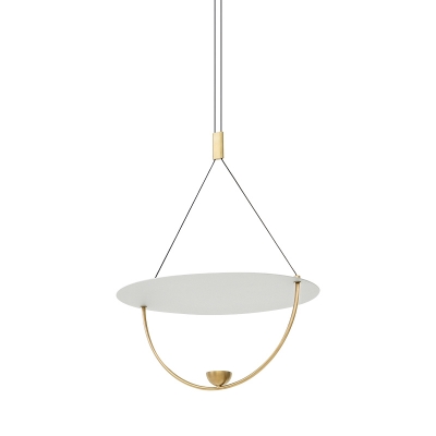 Semicircle Pendant Light Kit Simple Style Acrylic Gold LED Hanging Ceiling Light