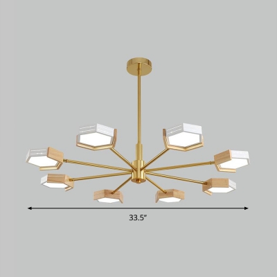 Sputnik Metal Pendant Chandelier Postmodern 6/8 Lights Gold Suspension Light in Warm/White Light
