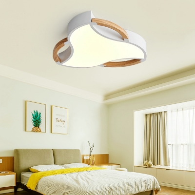 Triangle Ceiling Light Fixture Modernism Wood White 16