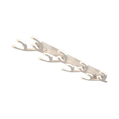Antler Flush Mount Fixture Contemporary Acrylic 4/5 Heads Ceiling Lamp in Warm/White Light