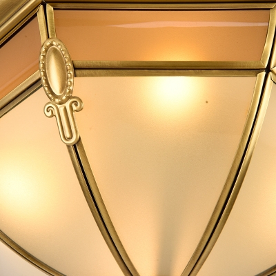 Bowl Living Room Flush Mount Fixture Retro Metal 3/4/6 Lights Brass Ceiling Mounted Light, 14
