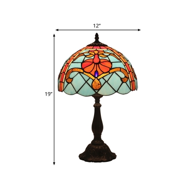 Bronze 1 Head Table Light Tiffany Handcrafted Stained Glass Butterfly/Star/Tulip Reading Light