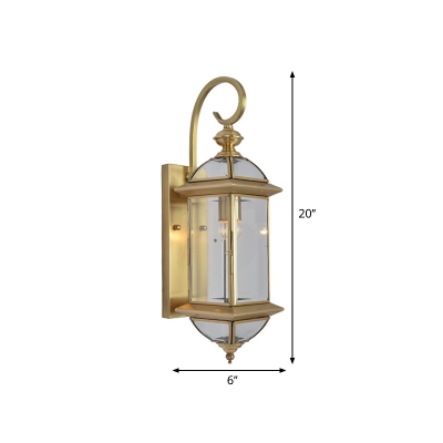 Geometric Living Room Wall Sconce Traditional Metal 1 Bulb Brass Wall Mounted Light Fixture