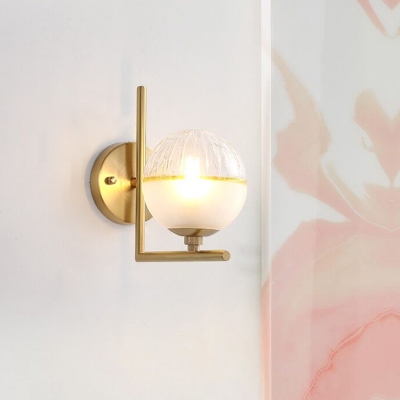 Metal Armed Sconce Light Modernism 1 Head Brass Wall Lighting Fixture for Living Room