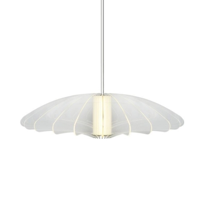 Modernism Wide Flare Pendant Light Clear Glass 1 Head Dining Room Suspended Lighting Fixture