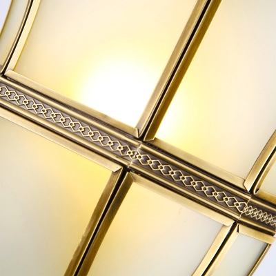Single Metallic Wall Light Vintage Brass Flared Indoor Wall Lighting Ideas with Opal Glass Shade