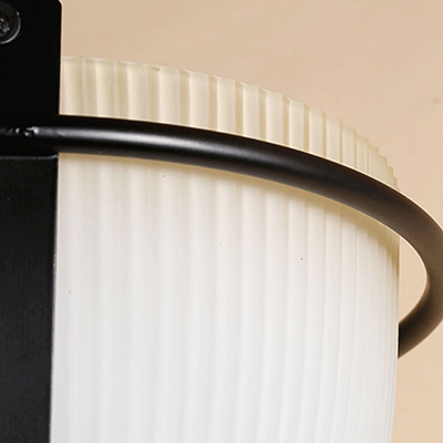 1 Bulb Bowl Pendant Light Rustic Black Prismatic Milk Glass Hanging Lamp for Foyer