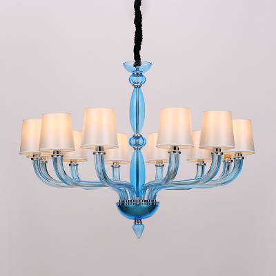 6/8/12 Bulbs Starburst Ceiling Chandelier Tradition White/Red/Blue Glass Hanging Pendant Light