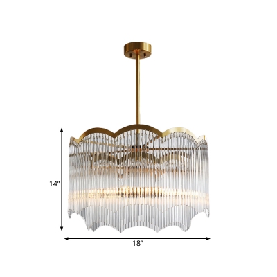6/9 Lights Crystal Chandelier Lighting Traditional-Style Gold Two-Tiered Bedroom Ceiling Pendant Light