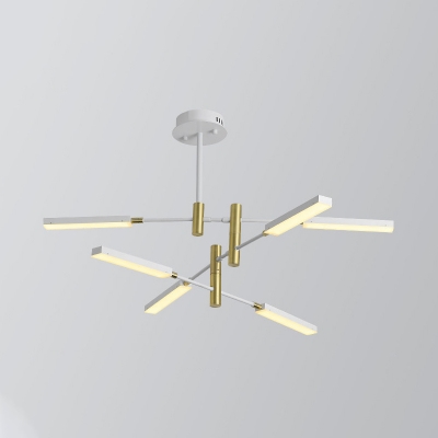 Acrylic Sputnik Pendant Chandelier Light Contemporary 4/6 Heads Black and Gold/White and Gold Suspension Light