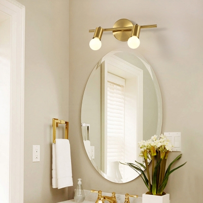 Brass Linear Vanity Sconce Traditional Metal 2/3/4-Bulb LED Bathroom Wall Mounted Light
