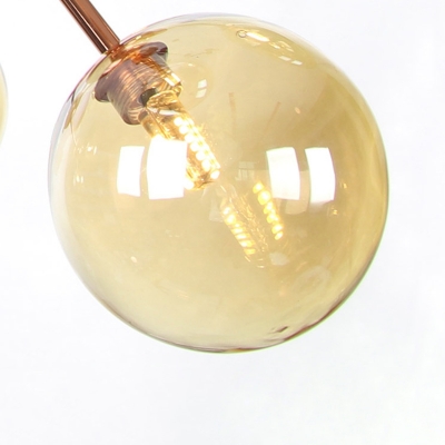 Bubble Bedroom Chandelier Lighting Amber/Clear/Smoke Gray Glass 13