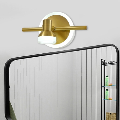 Metal Brass Vanity Sconce Light Linear 1/2/3-Head LED Traditionalist Wall Lamp for Bathroom