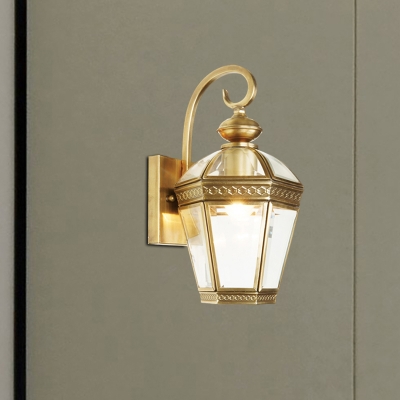 Metal Gold Sconce Light Fixture Geometric 1 Head Traditional Wall Mount Lamp for Indoor