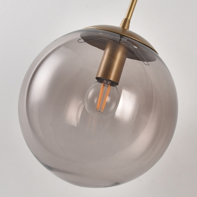 Sphere Wall Sconce Retro 1 Light Clear/Smoke Grey Glass Wall Mount Lamp with Long Gold/Black Arm