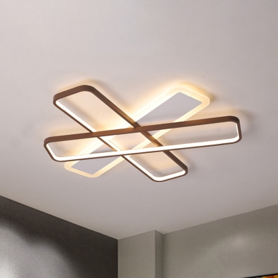Traverse Ceiling Mounted Light Modern Acrylic Coffee LED Flush Light in Warm/White Light, 23.5