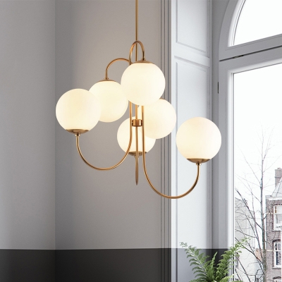 Opal Frosted Glass Ball Chandelier, Frosted Glass Chandelier Bulbs