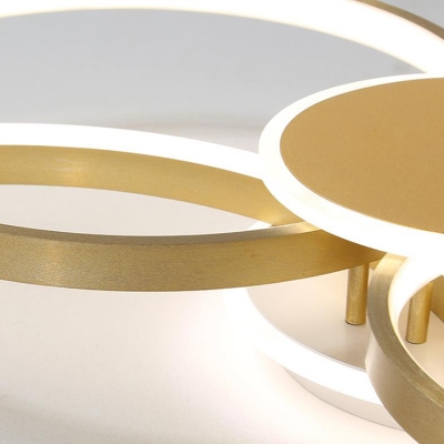 2 Tiers Ceiling Light Postmodern Acrylic Gold LED Flush Mount Lamp in Warm/White Light, 33.5
