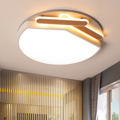 Circle Ceiling Light Fixture Contemporary Metal Gold/Black-White LED Flush Mount Light