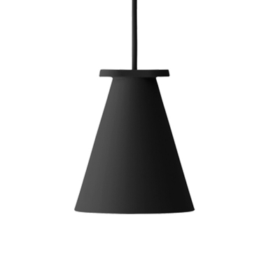 Contemporary 1 Bulb Hanging Lamp Black/Light Grey Trumpet Pendant Light Fixture with Metal Shade