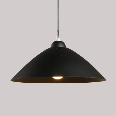 Contemporary Conical Metal Pendant Lighting Fixture 1 Light Suspension Lamp in White/Black for Dining Room