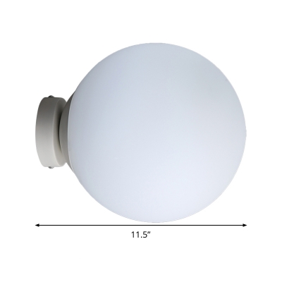 Global Wall Lighting Minimalist Opal Glass 1 Head White Sconce Light Fixture, 10