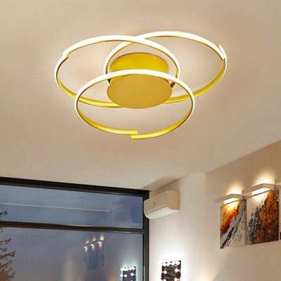 Gold 3-Tier Ceiling Light Fixture Postmodern Acrylic 18