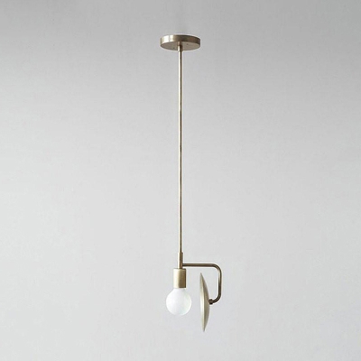 Metal Exposed Bulb Pendant Lighting Fixture Contemporary 1 Light Brass Hanging Lamp Kit