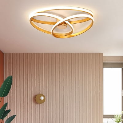 Oval Ceiling Light Fixture Postmodern Acrylic Bedroom LED Flush Mount Lamp in Gold