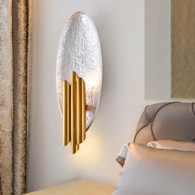Resin Oval Wall Lighting with Metal Tube Shade Nordic Style 2 Lights Wall Sconce Light