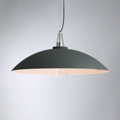 Simple Dome Metal Suspension Lamp 1 Light Ceiling Pendant Light in Green for Dining Room