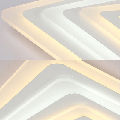Spiral Rectangle LED Ceiling Light Modern Style Ultrathin Acrylic White Flushmount in Warm/White Light
