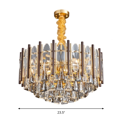Tiered Chandelier Lighting Contemporary Crystal 19.5