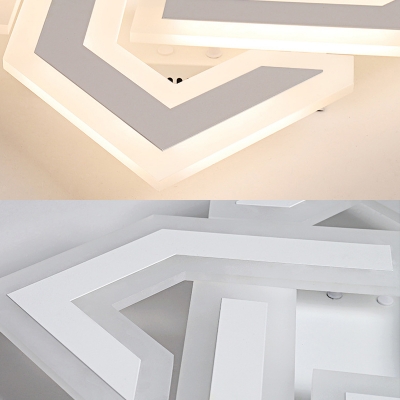 Acrylic Criss Cross Ceiling Lighting Contemporary White 18