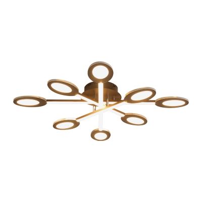 Brown Sputnik Ceiling Mounted Light Contemporary Acrylic 31.5