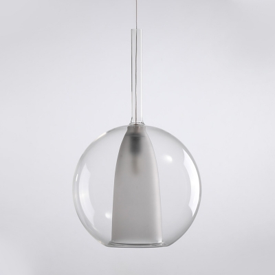 Globe Hanging Light Contemporary Clear/Smoke Glass 6