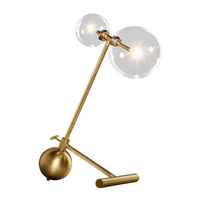 Globe Shaped Task Lighting Contemporary Metal LED Bedroom Desk Lamp in Gold with Base
