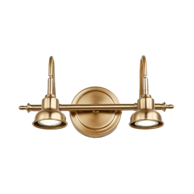 Metal Brass Vanity Lamp Bar 2/3/4-Light Traditional LED Wall Mounted Light for Bathroom