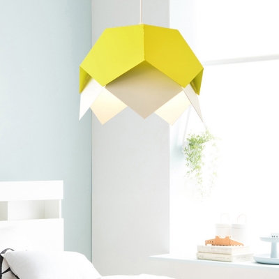 Metal Geometric Hanging Light Modern Style 1 Light Yellow/Orange/Blue Suspension Pendant for Dining Room