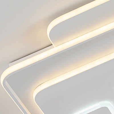 Overlapping Acrylic Ceiling Light Fixture Contemporary White LED Flush Mount Light