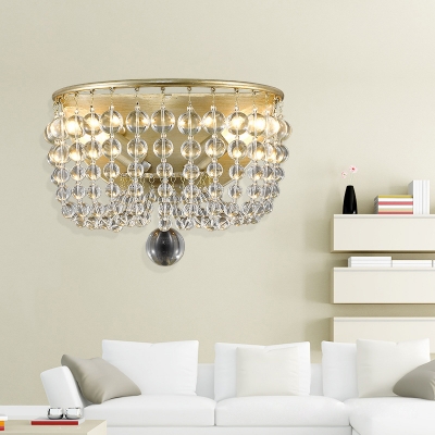 Bowl Dining Room Wall Lighting Idea Minimalist Crystal 1 Light Brass Sconce Light Fixture