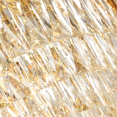 K9 Crystal Oval Hanging Ceiling Light Postmodern 10 Heads Gold Chandelier Light Fixture