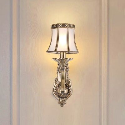 Metal Brass Sconce Light Fixture Bell 1-Head Traditional Wall Mount Lamp for Living Room