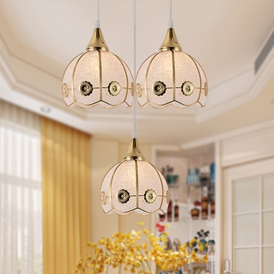 White 1 Head Pendant Light Traditional Plastic Globe/Dome/Flared Suspended Lighting Fixture for Dining Room