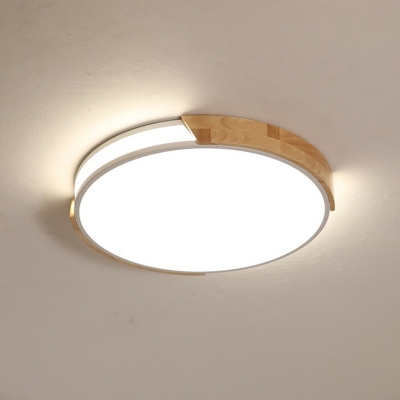 White Drum Shaped Flush Mount Ceiling Fixture Modern Style 16